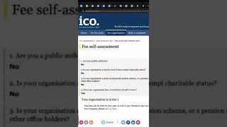ICO Data Protection Fee #ytshorts #ytshort