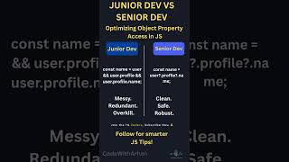 Junior Dev vs Senior Dev – Ep 7: Optimizing Object Property Access #shortsfeed #coding #programming