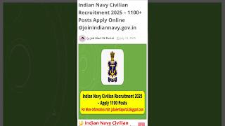 Indian Navy Civilian Recruitment 2025 #shorts #ytshorts #indiannavy #civilian #governmentjobs #job