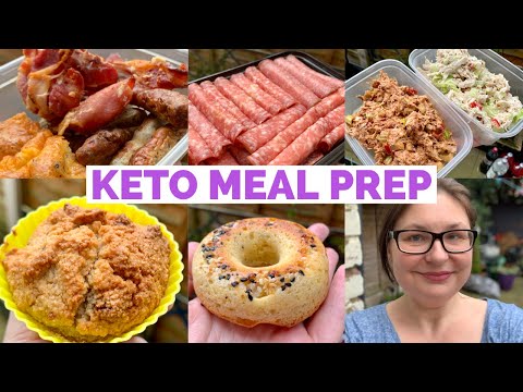 Keto Meal Prep Day! Bagels // Blueberry Muffins // Crack Chicken + Grocery Hauls