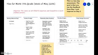 Video#7: 7th Math Weekly Overview (May26th-May29nd)