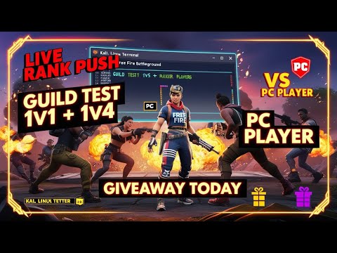 PC player Live 1v1 Custom Guild Test + Redeem Code Giveaway | Free Fire Live Hindi Today
