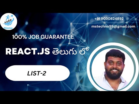 React Js tutorial -11- List-2 | React Js in telugu