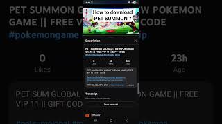 How To Download Pet Summon In Android #petsummon #pokemongame #giftcode #newgame