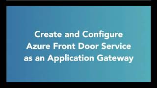 AZ500-Azure Security Technology: Azure Front Door Explained