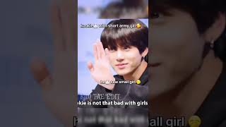 jimin🐥 flirt🥵 vs jungkook🐰 flirt😍 with a short army girl🥰💜#bts #jimin #shorts