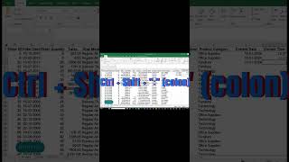 Enter the current time in the active cell in Excel  #shorts #exceltips #shortcutkeys