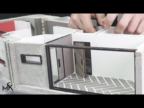 How to Make Amazing House(model) #3 - Herringbone Tile & wooden door
