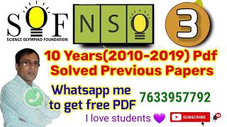 Class 3 NSO 10 years Previous Years Questions with Answers PDF, Just Whatsapp Me students.