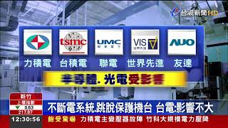 力積電主變壓器故障竹科大規模電力壓降
