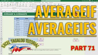 [Excel Tagalog Tutorial #71] Averageif and Averageifs