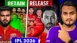 IPL 2026 Punjab Kings All Retain And Release Player List | PBKS Release And Retain Players 2026.