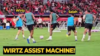 Florian Wirtz can’t stop creating assists for Salah, Diaz, Nunez, Gakpo in last training ahead Milan
