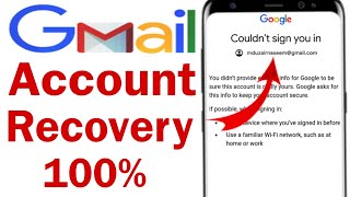 Email Recovery Kaise Kare || How to fix couldn't sign you in google account | Email Recovery Problem