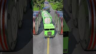 Truck VS Bollards Crash😯#animatehub #shorts #bus #cars