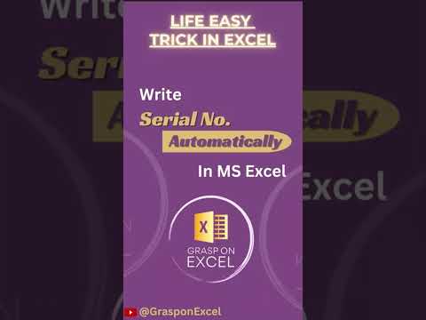 Excel Secrets: Generate Auto Serial Numbers Easily | Insert Serial Number Automatically in Excel