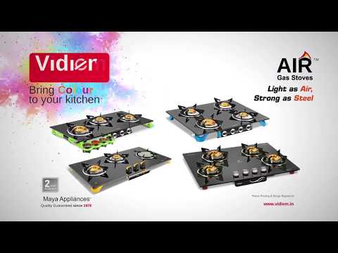 Vidiem AIR Plus -  India's Best 3 Burner Glass Top Stove | Auto Ignition Gas Cooktops