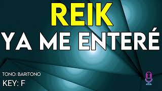Reik - Ya Me Enteré - karaoke Instrumental - Barítono