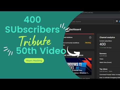 50th Video🔥🚀 | 400 Subscribers | Tribute | HD | Hours Hacking