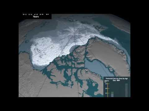 Artic ice disappearing (1984 - 2016)