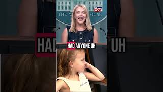 White House press secretary briefing with reporters’ children