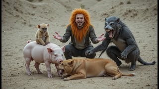 Troll Prank dog Cat & fake Lion and Fake Tiger Prank To dog,cat | Videos Funny Troll 2025 #6