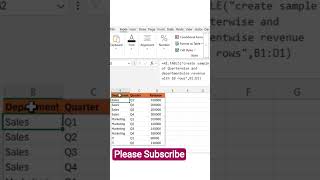 Revenue table - seconds#AI in Excel#AI tools #table#shorts #exceltricks #words #learn#table