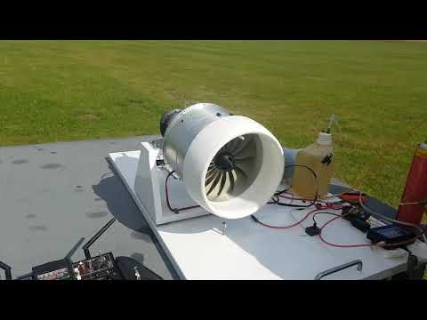 RC Turbofan TF200-1 prototype the very first spoolup to idle