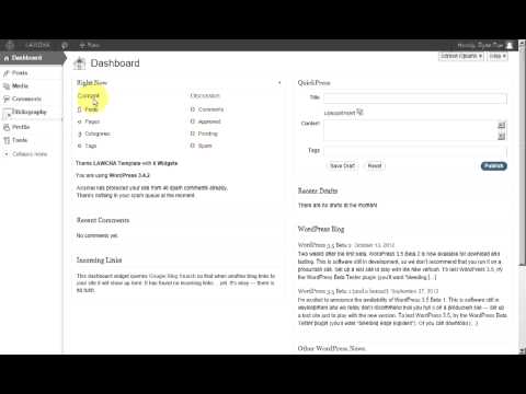 LAWCHA WordPress Tutorial - Dashboard & Profile
