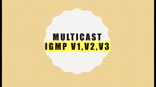 Multicast: IGMP Protocol version 1, 2 &3