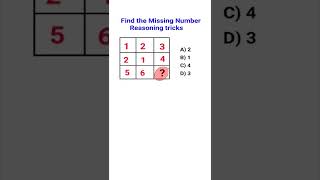 Find Missing Number Reasoning Trick | How to find missing number? #shorts