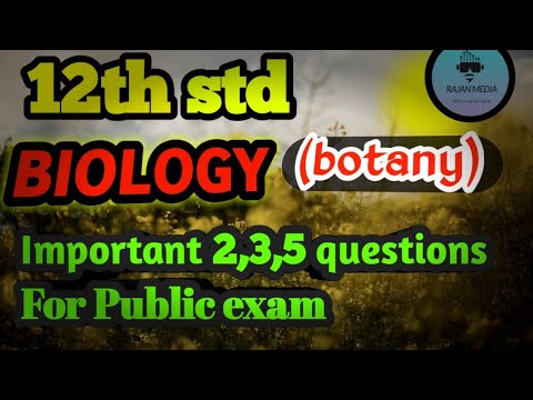 12th biology important questions 2020 | 12th std bio-botany important questions for public exam 2020