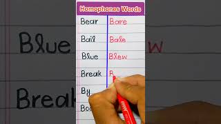 Homophones Words That Start With "B"/Homophones Words in English