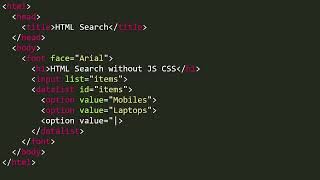🔍Pure HTML Search Box with suggestions, WITHOUT CSS or JS