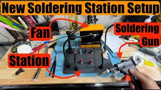 Soldering Station Fan and Iron / Gun With Dispenser Reel. Good For Medium Soldering Duty.