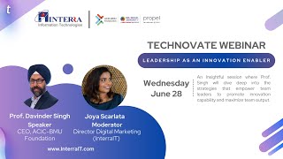 Technovate Webinar: Leadership As An Innovation Enabler | InterraIT