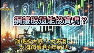 林老師課堂 | 鋼鐵股大跌？大成鋼、大國鋼獲利4年新低，還能投資嗎？