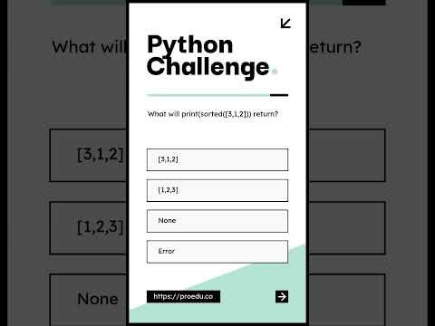 #shorts #quiz #Python #Python #Programming What will print(sorted([3,1,2])) return?