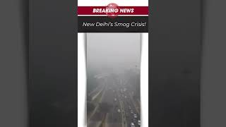Aerial Footage Captures New Delhi Covered in Thick Smog as AQI Hits Severe