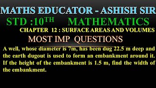 A well, whose diameter is 7m, has been dug 22.5 m deep and the earth dugout is used to form an emban