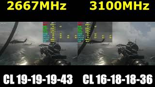 2667MHz ( CL 19 ) vs 3100MHz ( CL 16 ) DDR4 Overclock