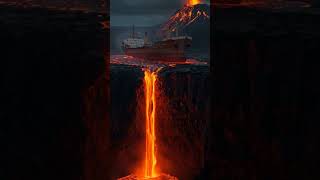 "The ship is drifting in the Lava River! #volcano #lavaflow #epicscenes