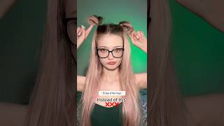 Try this space bun hair hack 🪐👽 #hairstyles #hairinspo #spacebuns #hairstyle #hair #hairtutorial