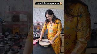 "5 layers 5 flavors best paratha folding trick." 🤪😉🤣 #funny #relatable #comedy #shorts