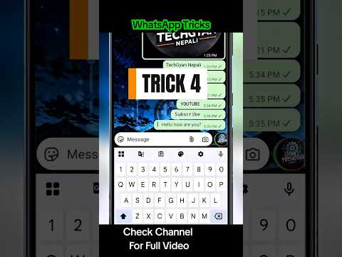WhatsApp Secret Trick     #WhatsAppTricks  #TechGyanNepali #WhatsAppFeatures