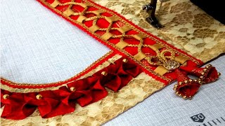 Blouse design cutting and stitching back neck design || Latest blouse design || #madhurafashionkatta