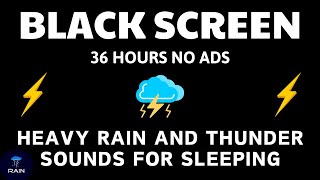 🔴 Heavy Rain and Thunder Sounds for Sleeping - Black Screen | Perfect for Deep Sleep and Relaxation