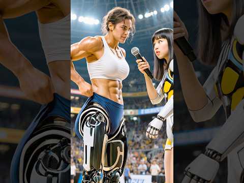 Crowd Goes Silent as Robot Interviews Prosthetic Champion #fyp #meibot #tech #robot
