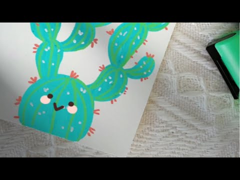丙烯马克笔｜涂鸦画画｜来一个仙人掌小可爱涂鸦
