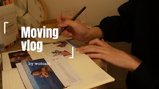 [Moving Vlog]20代OLの引っ越したての平日夜の過ごし方🌃　簡単おうちごはん🍝，掃除ルーティーン🫧，おうちカフェ☕️，日記作り📚